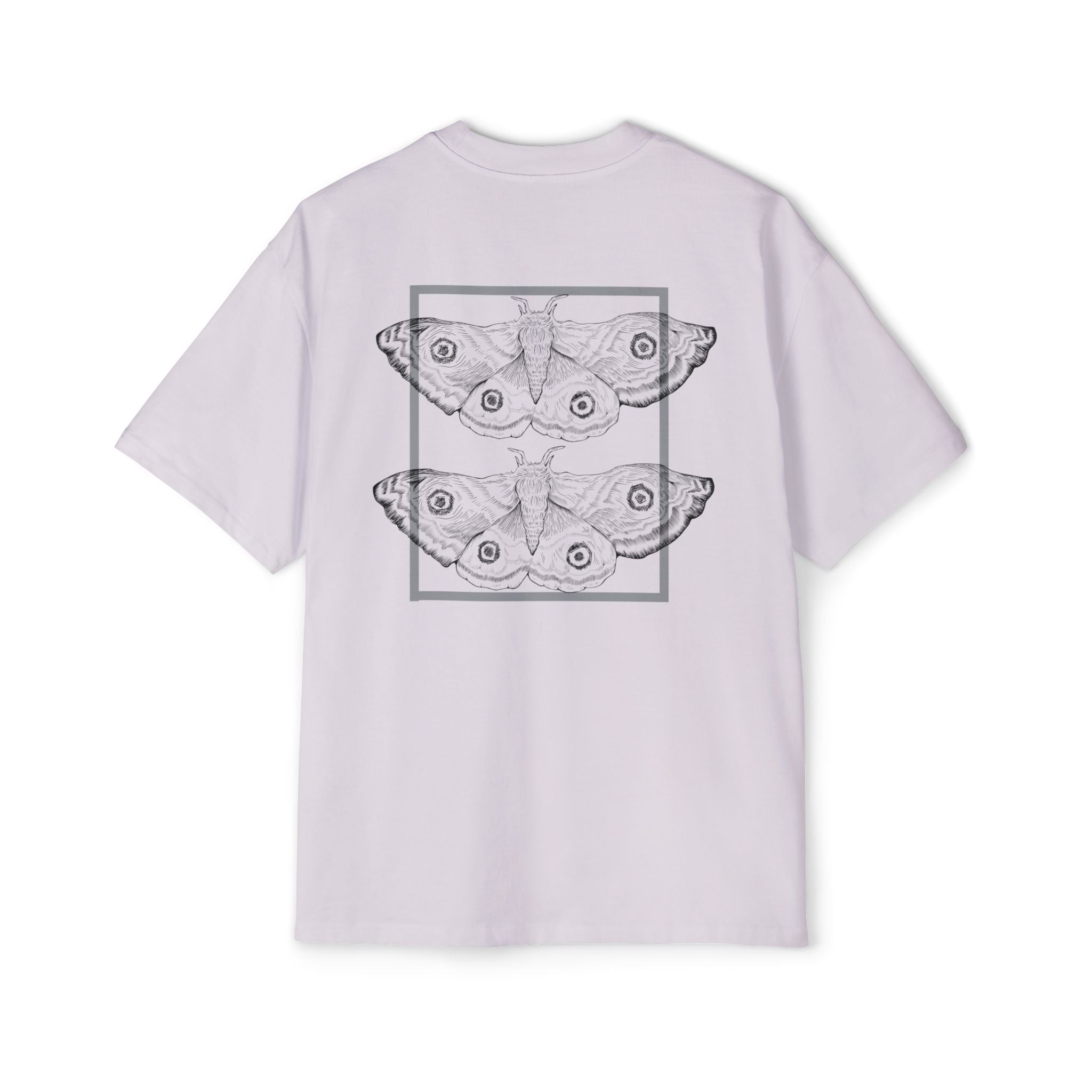 Hand-Drawn Moth Oversized Tee | Minimalist Nature Graphic Shirt